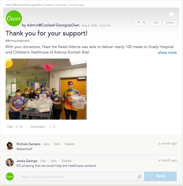 Virtual workplace giving campaign brings employees together