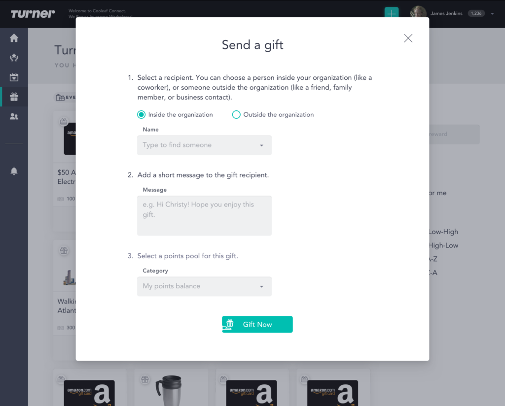 Employee gifting program: send a reward in seconds!