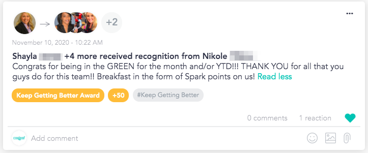 Team Recognition (Cooleaf)