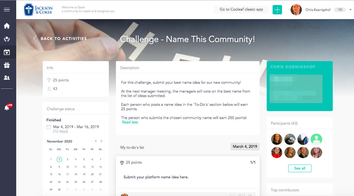 Name this community challenge on Cooleaf
