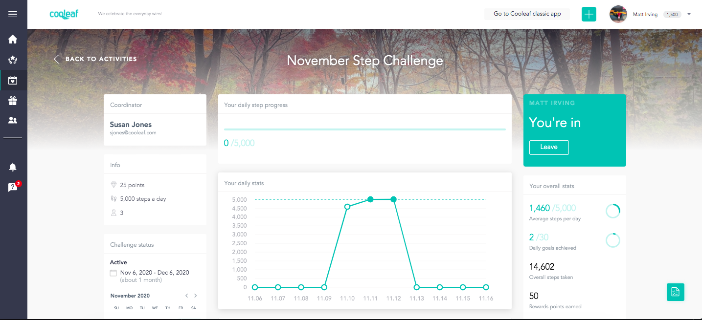 Cooleaf step challenge