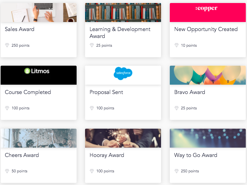 Give spot bonus awards to your team for learning and development, sales achievements, and more