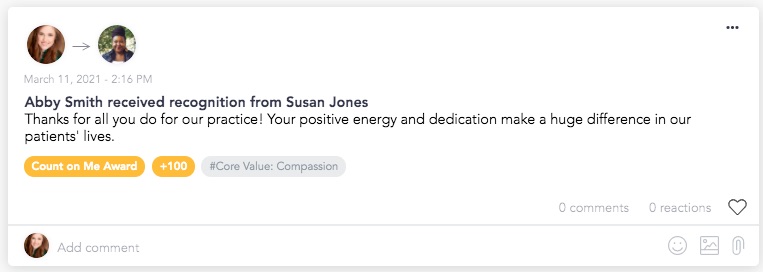 Recognize healthcare heroes with in-the-moment shout-outs