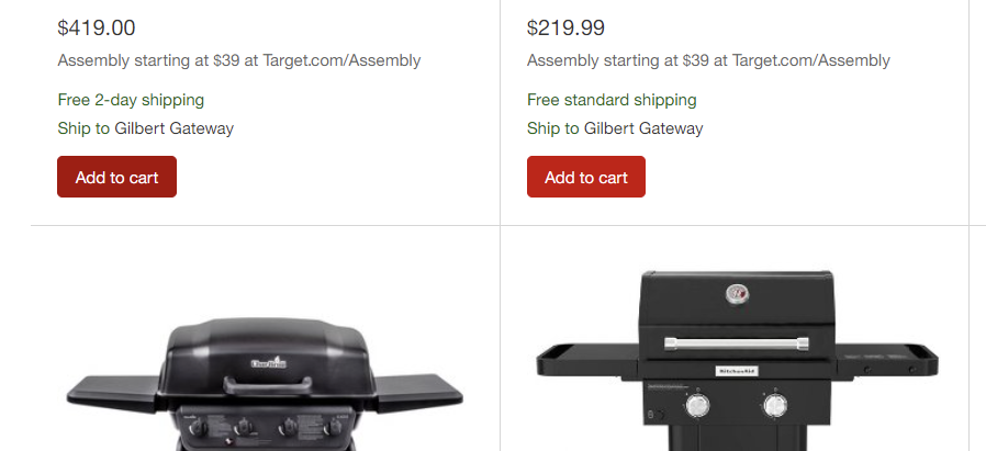 add to cart button: Screenshot of a product page