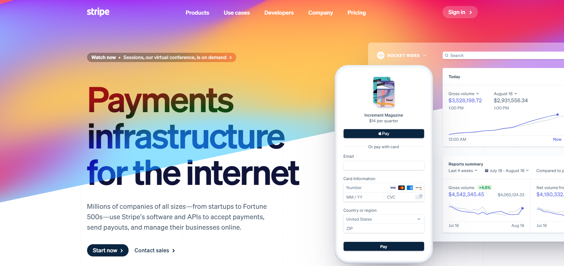 Stripe website