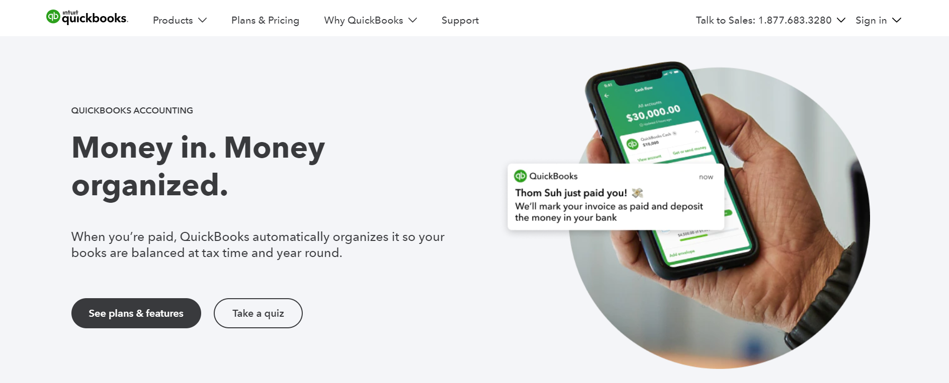 QuickBooks Online website