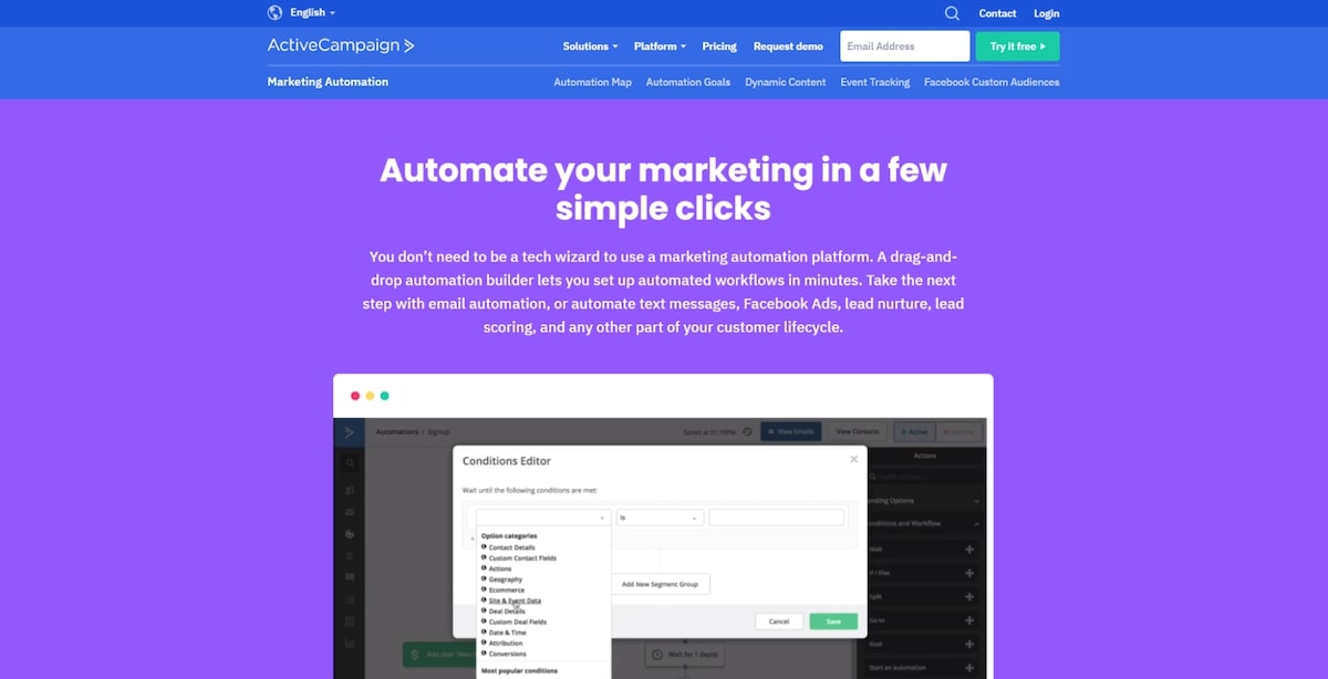 Softwares for sales: ActiveCampaign