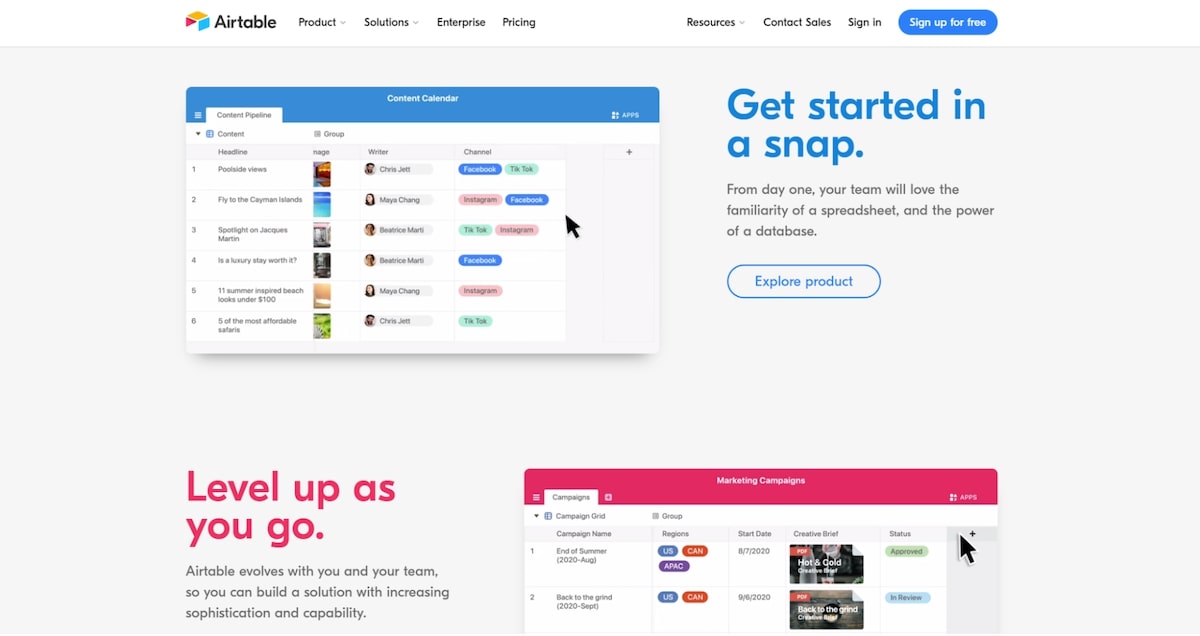 Softwares for sales: Airtable