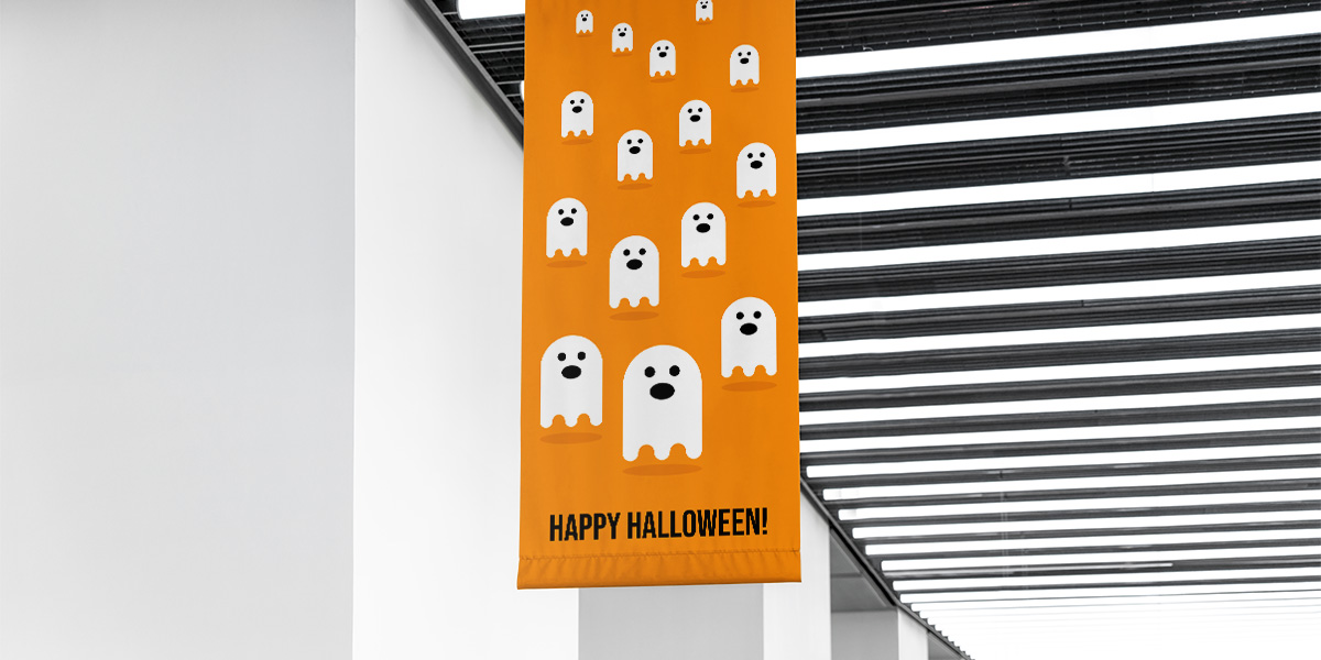 Hanging Happy Halloween Poster at the Office
