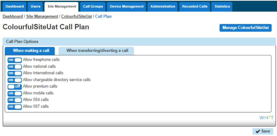 Call plan