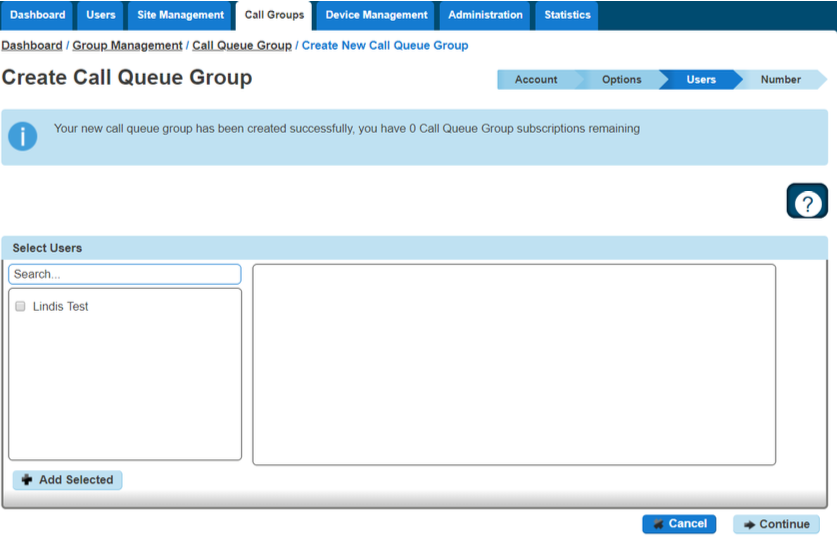 Create Call Queue Group