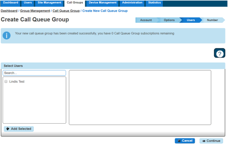 Call Queue Group Users