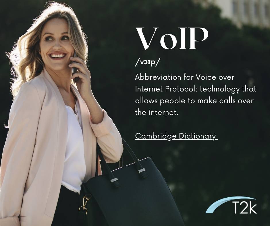 Graphic showing the definition of VoIP