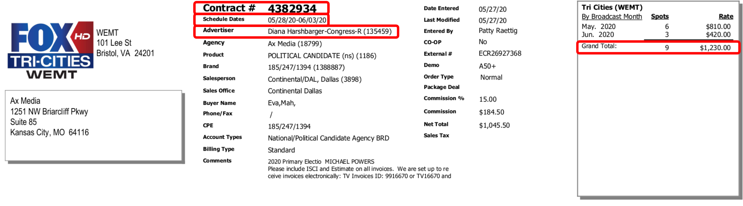 Annotated invoice example 2