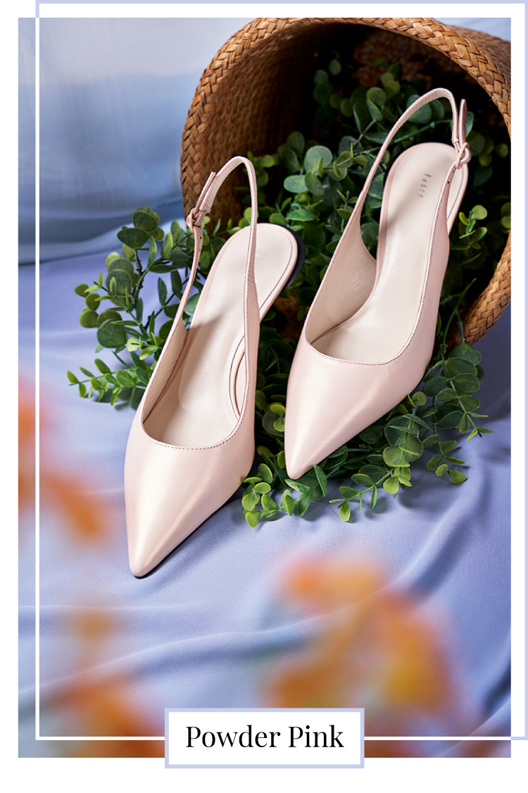 LEATHER SLINGBACK PUMPS IN NUDE