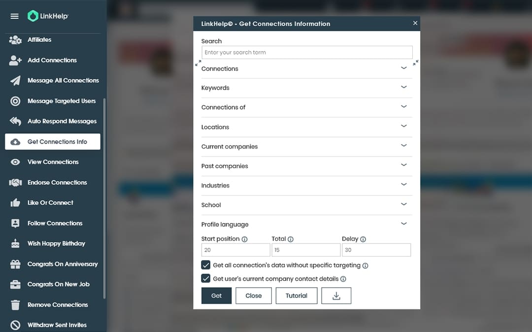 LinkHelp: Extract data from linkedin and website URL
