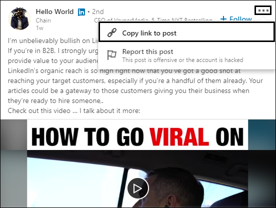 How to get video ID on LinkedIn - LinkHelp