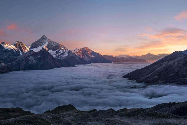view above the mountains