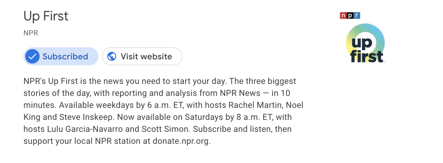 npr up first podcast description