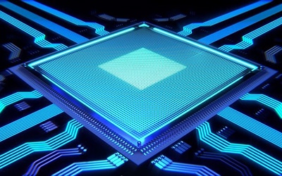 Illustration d'une puce electronique : un microprocesseur