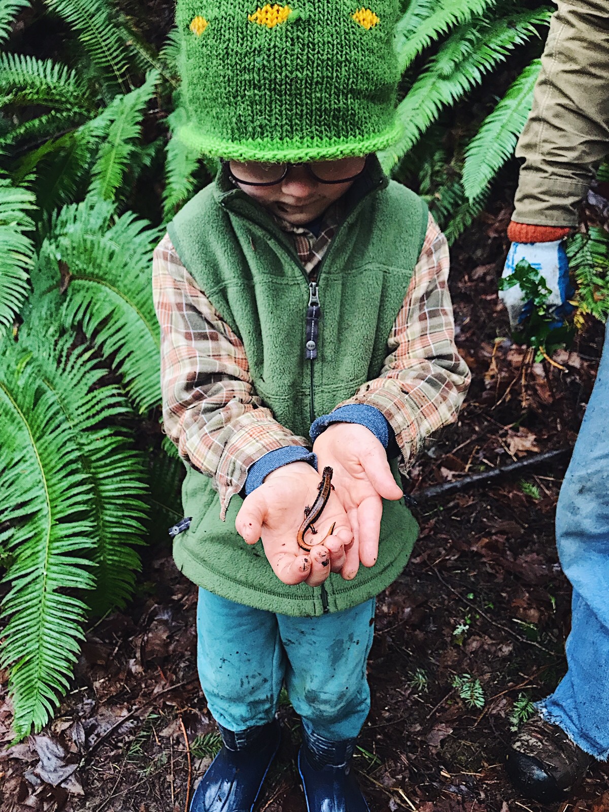 kid with salamander