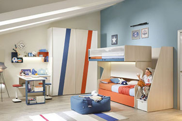 cameretta moretti compact a soppalco KC507 per 2 bambini