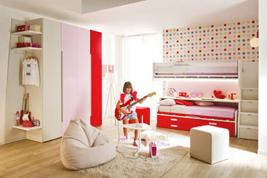 cameretta moretti compact a soppalco per bambina KC508