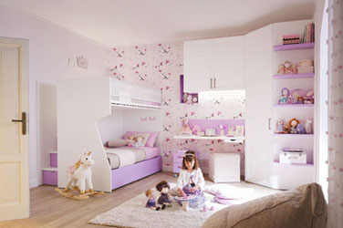 cameretta moretti compact a soppalco per bambina KC513