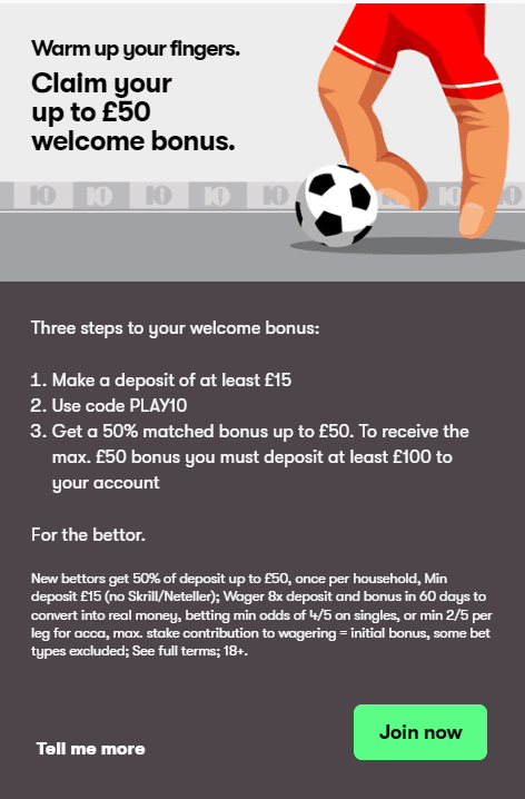 10bet welcome bonus
