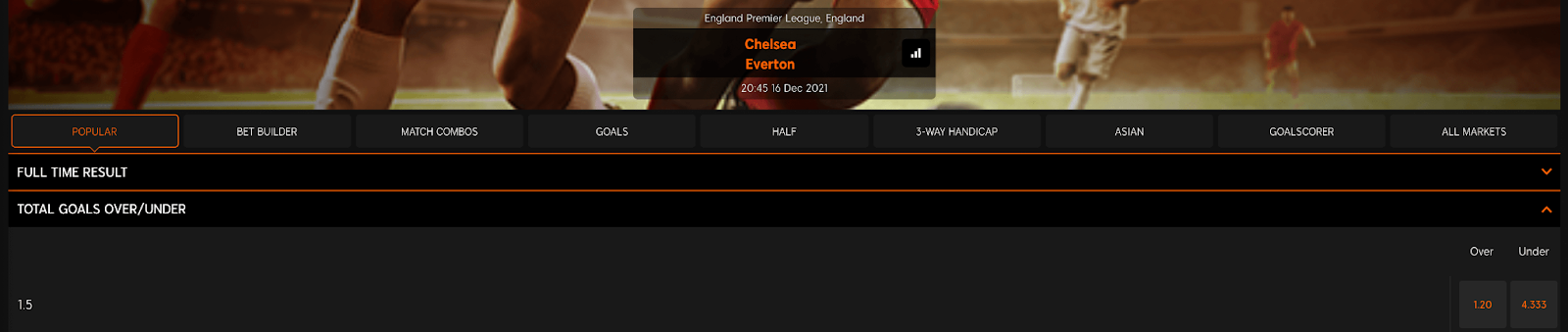 over under odds example