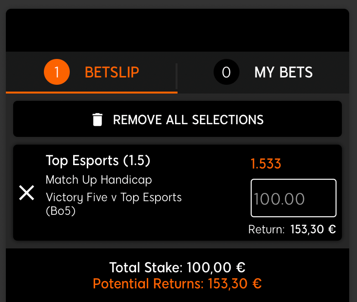 esports handicap bet example