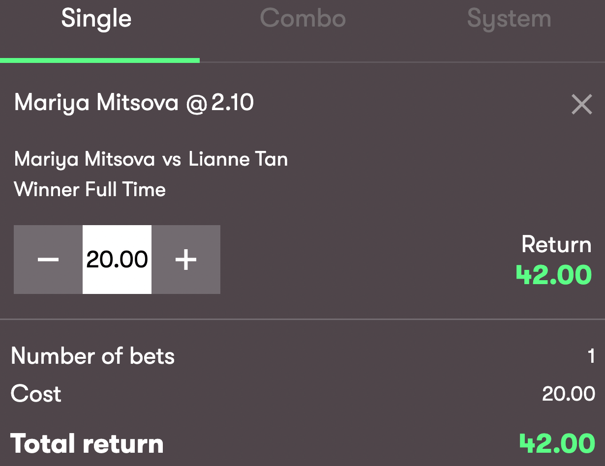 badminton betting slip example