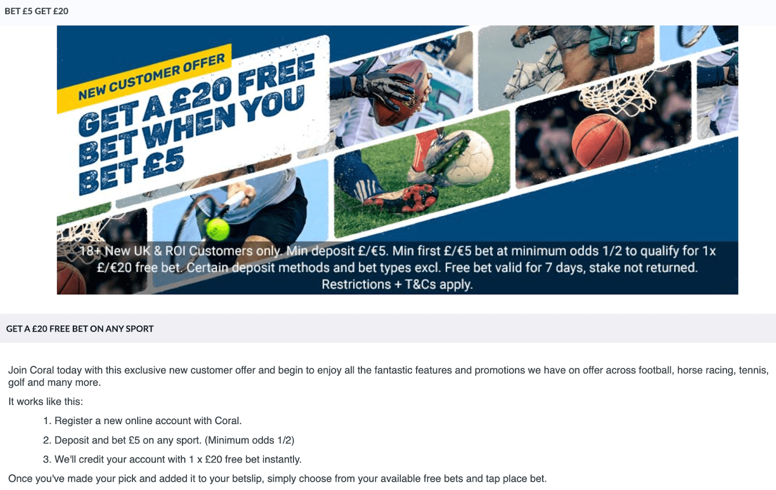 coral betting sign up bonus