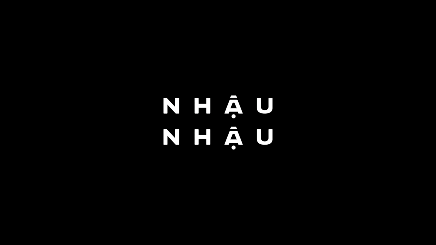 Nhau Nhau logo and typography different orientations