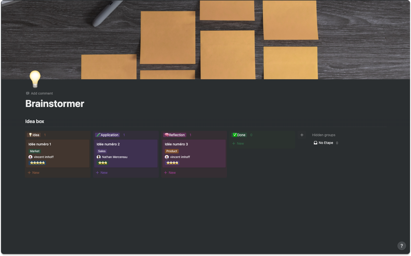 Template Notion brainstormer