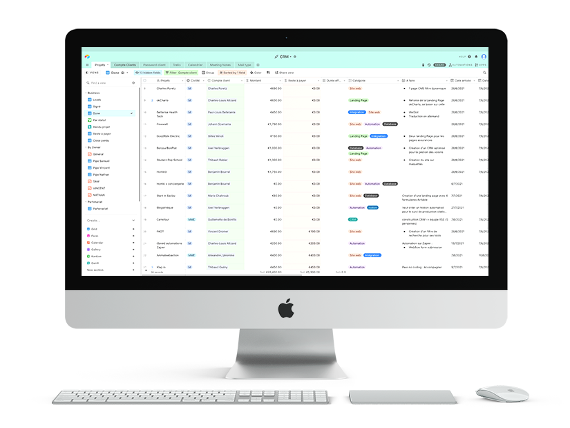 CRM personnalisé mockup