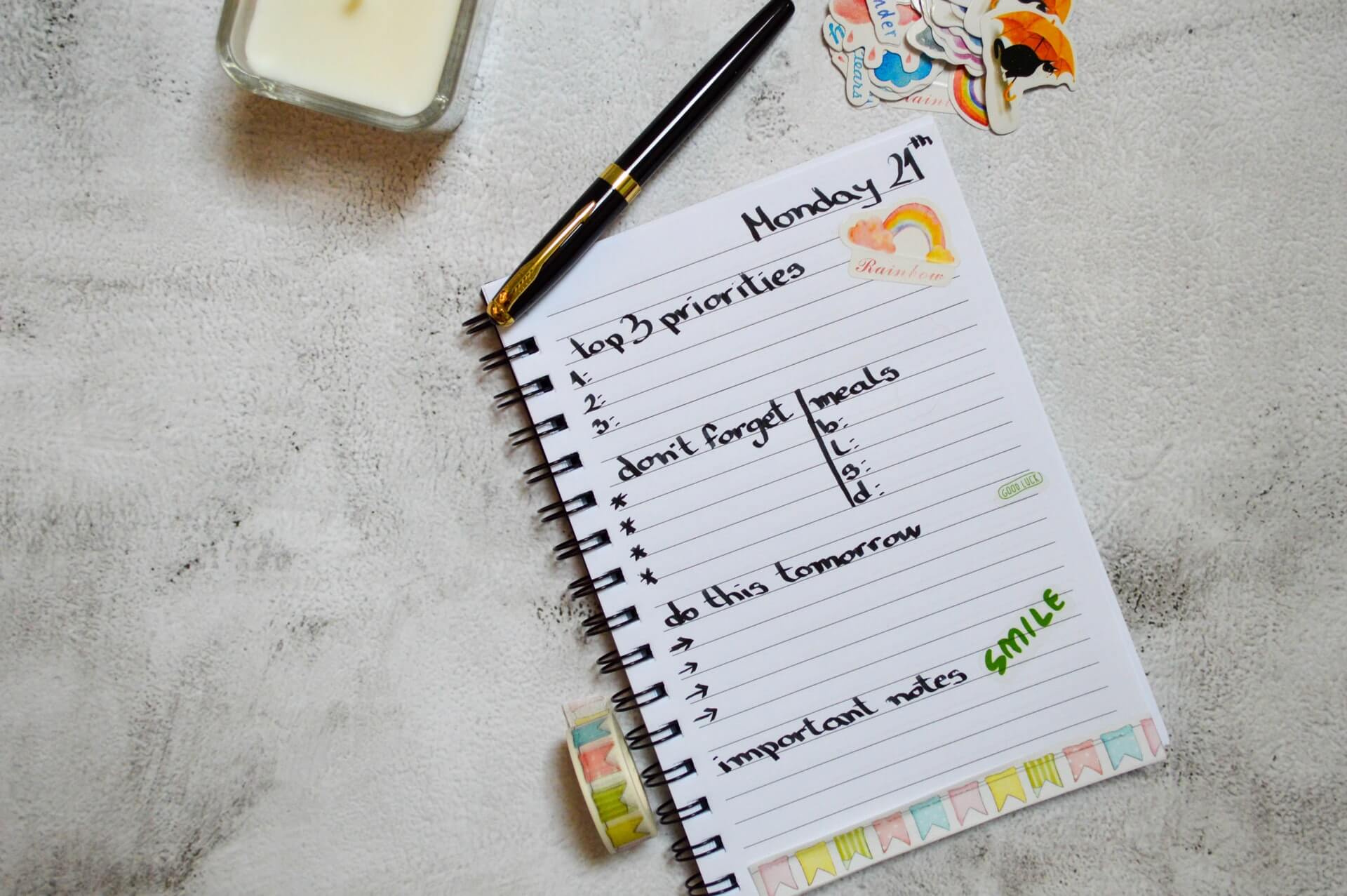 Photogrphie d'une to-do list