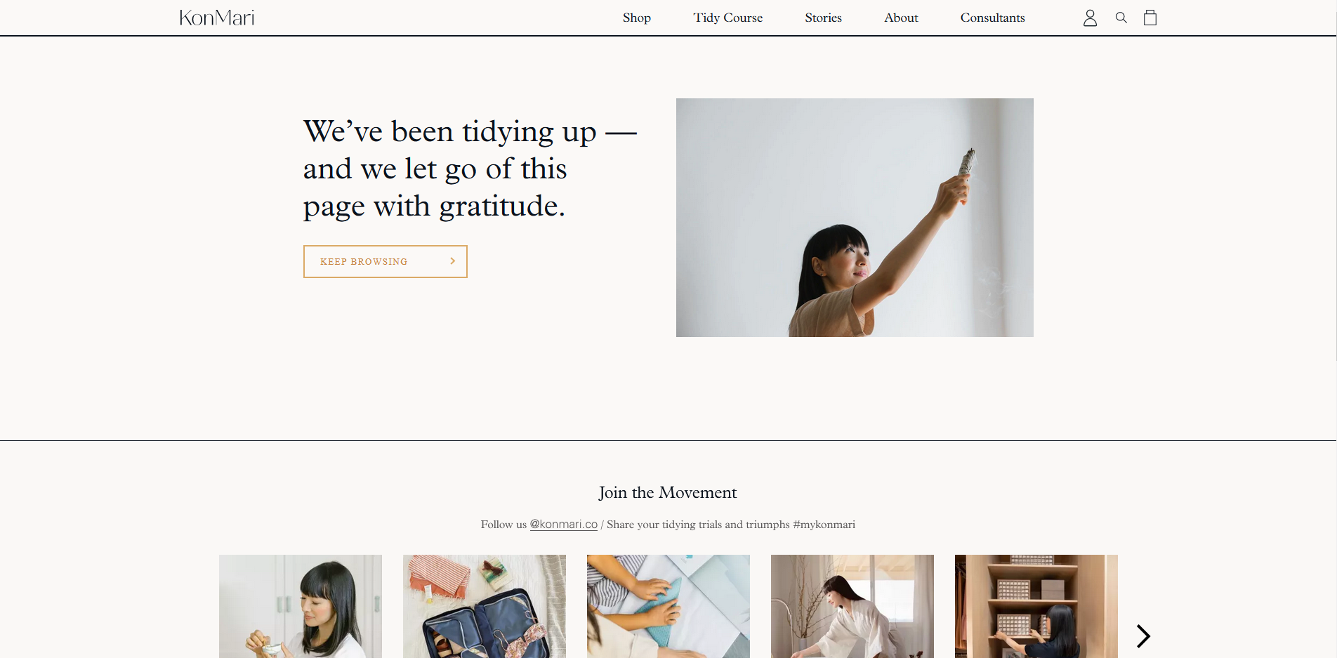 404-pagina van konmari.com