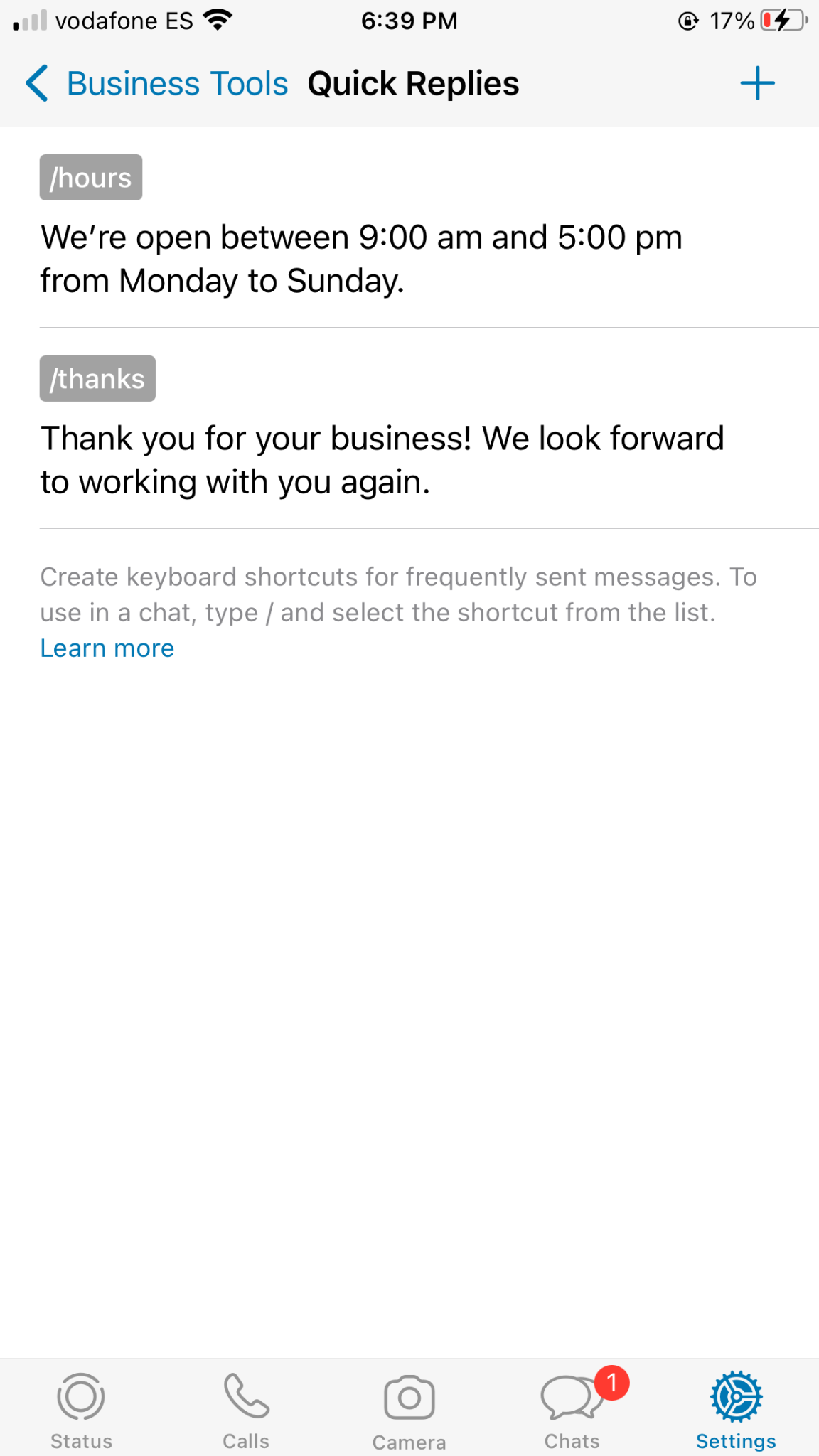 quick replies with whatsapp business tools