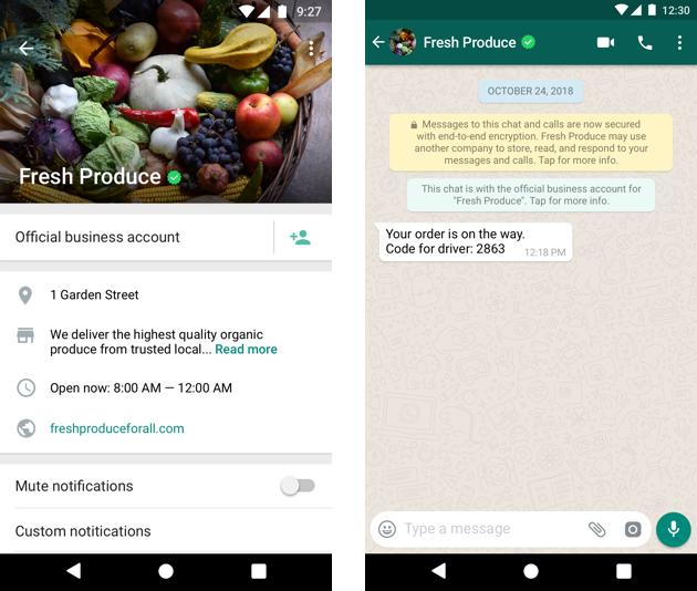 official whatsapp business account green badge checkmark
