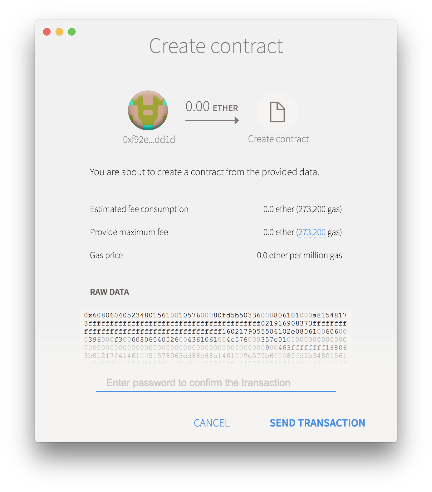 Create contract