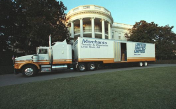 Moving Truck in Front of the White House