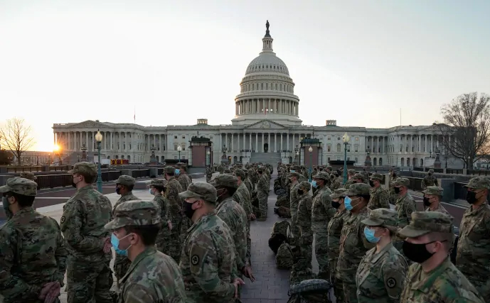 National Guardsmen in Front of the Capitol