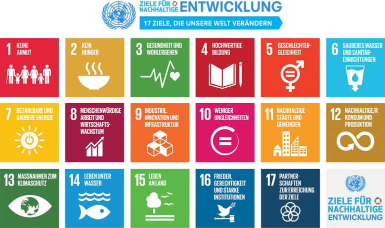 Übersicht: 17 Sustainable Development Goals