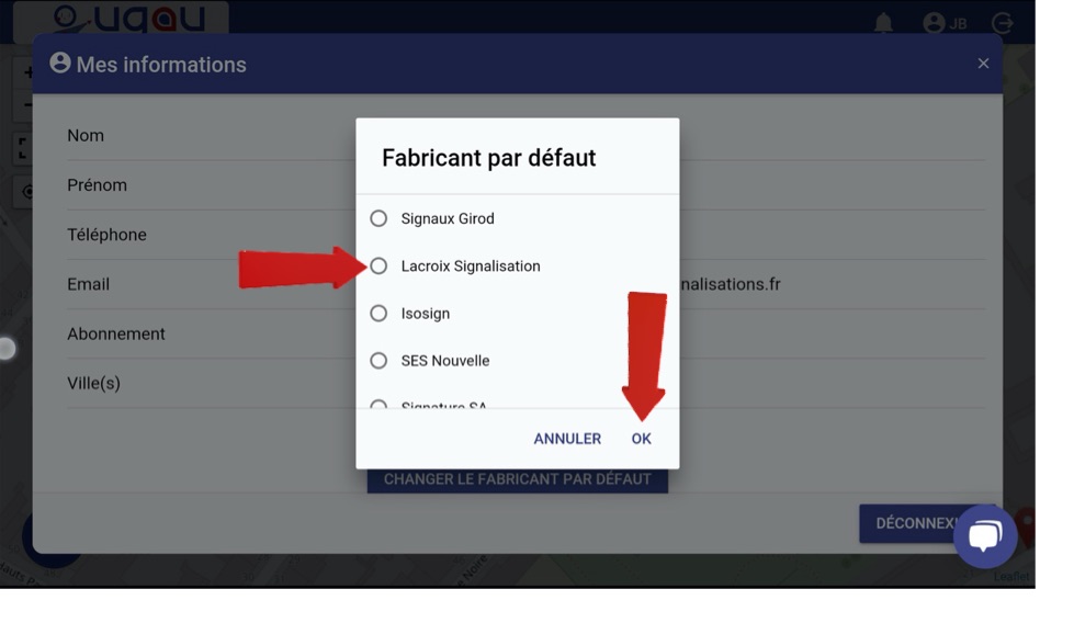 choix fabricant par défaut