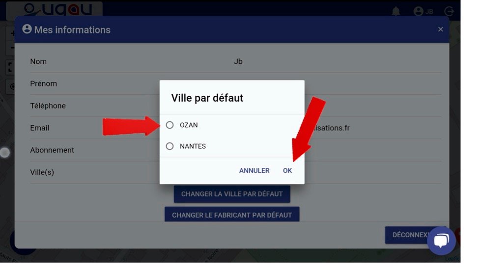 choisir ville par défaut