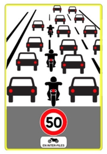 Panneaux de signalisation interfiles pour les deux roues