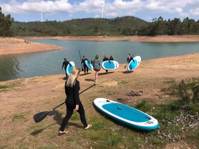 Heading to the beautiful Lake Bravura for an introductory SUP session at the start of our retreat…