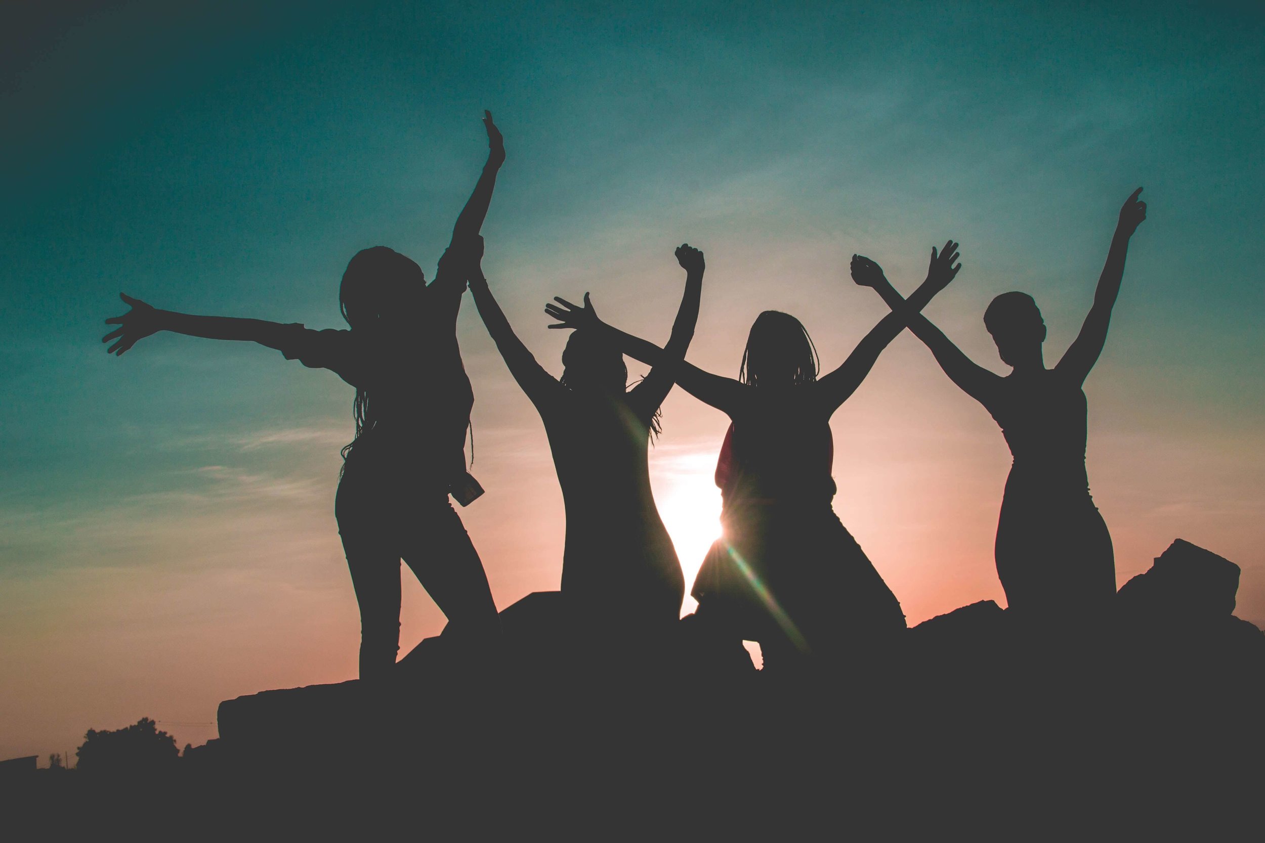 Sunset fun with new friends…