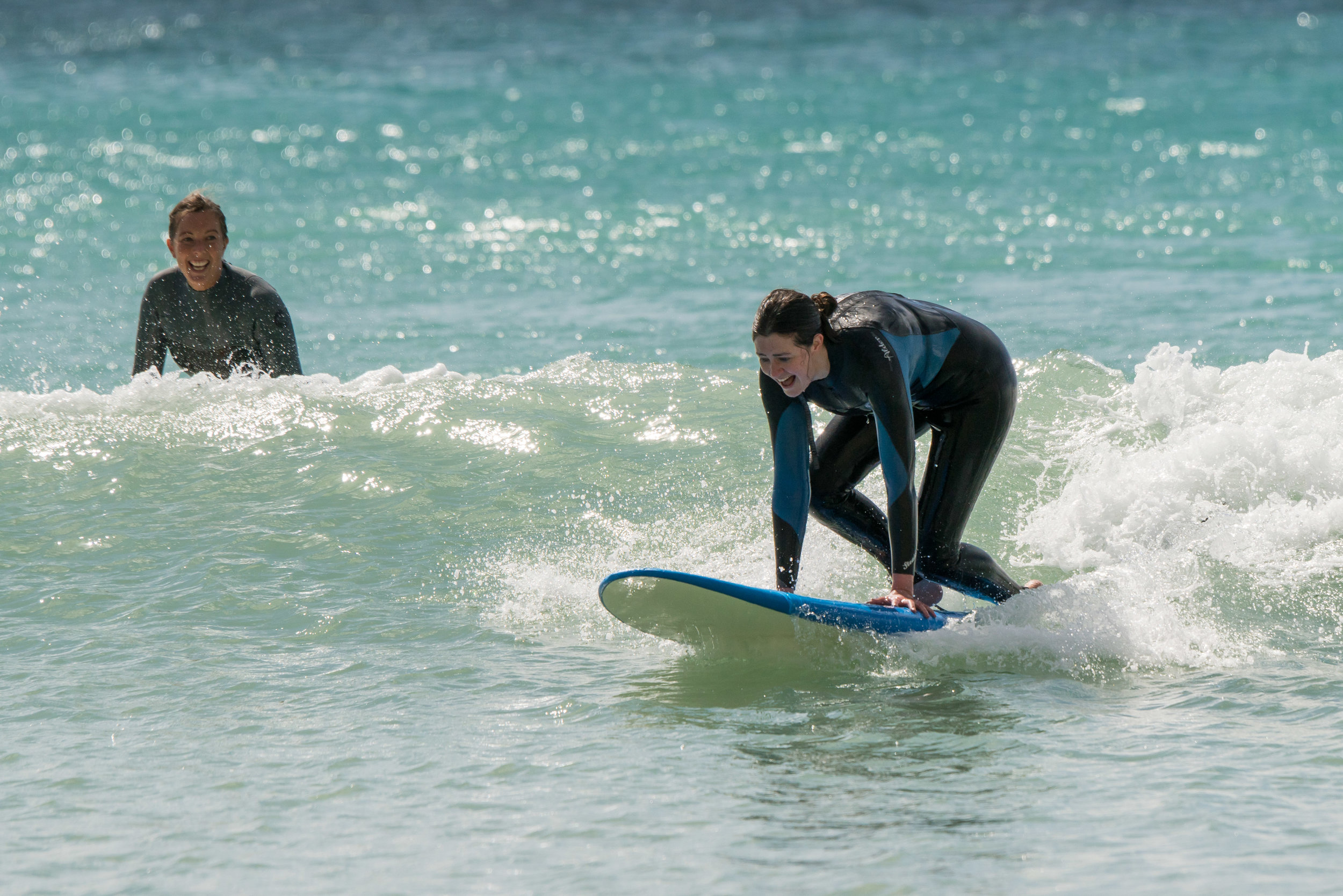 Supportive group surf lessons…